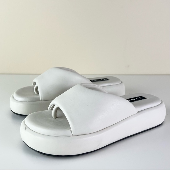 NEW SIMON MILLER IVORY PLATFORM SLIDE SANDALS - Picture 7 of 11